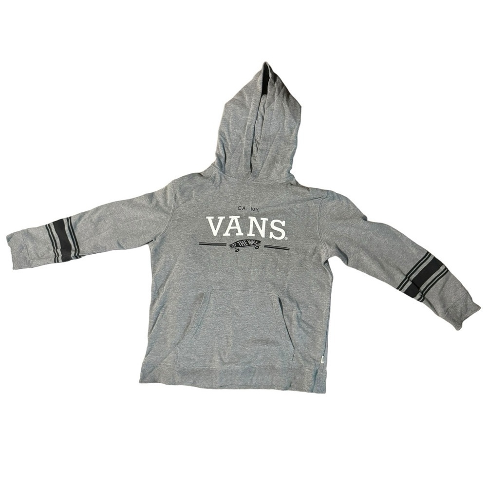 Vans Youth Gray Cotton Long Sleeve Hoodie Unisex Size Extra Large XL Logo